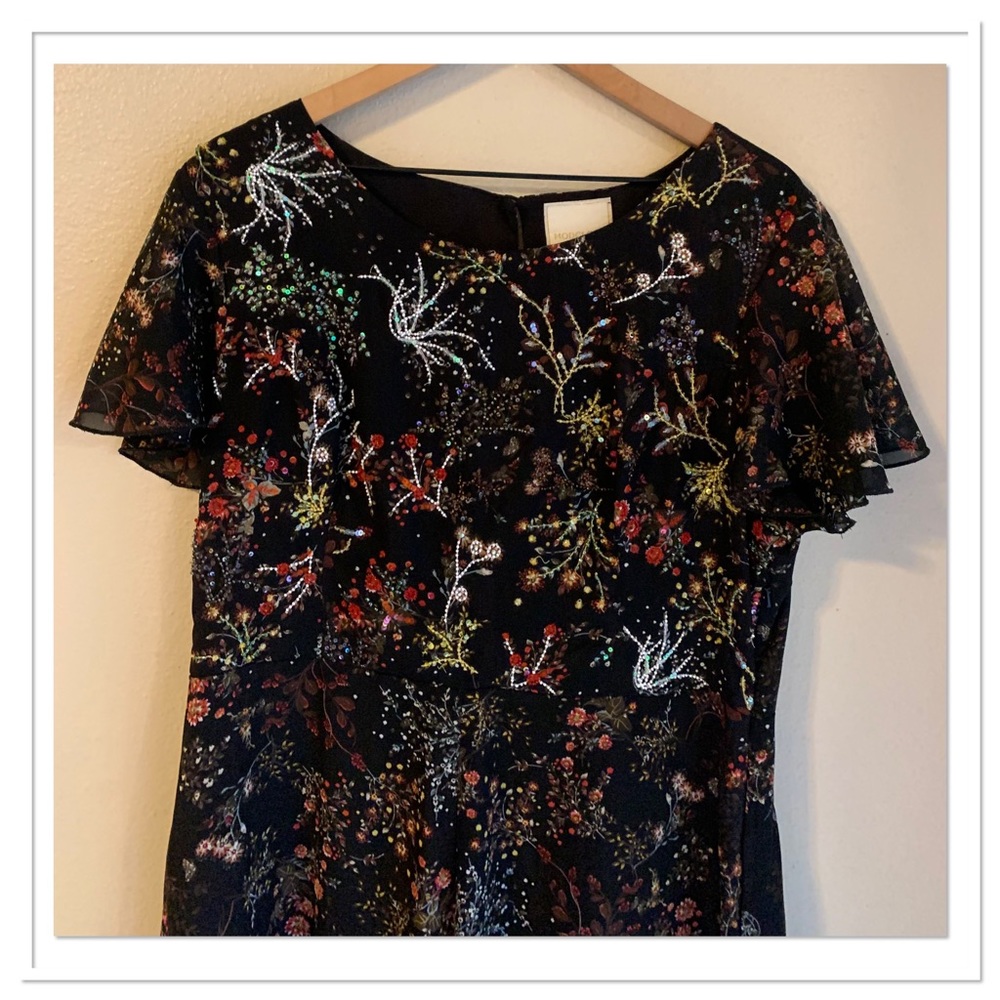 ModCloth Embellished To Perfection Sequin A Line Midi Dress Black Red Size XL - Picture 3 of 12